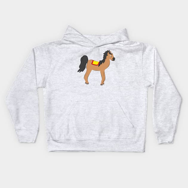 Cute horse Kids Hoodie by Alekvik